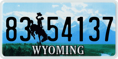 WY license plate 8354137