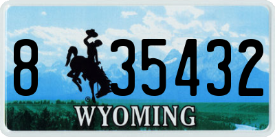 WY license plate 835432