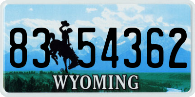 WY license plate 8354362