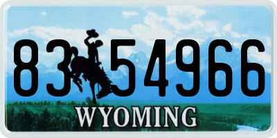 WY license plate 8354966