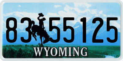 WY license plate 8355125