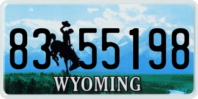 WY license plate 8355198