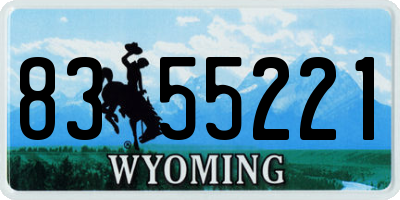 WY license plate 8355221