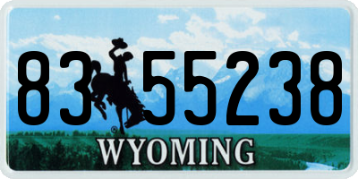 WY license plate 8355238