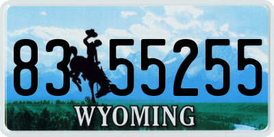 WY license plate 8355255