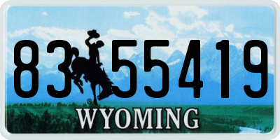 WY license plate 8355419