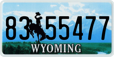 WY license plate 8355477