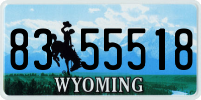 WY license plate 8355518