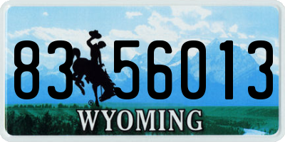 WY license plate 8356013