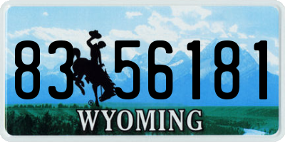 WY license plate 8356181