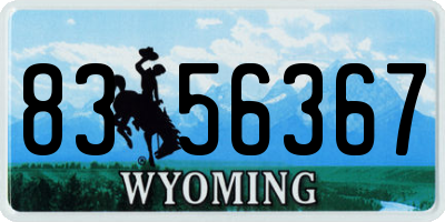 WY license plate 8356367