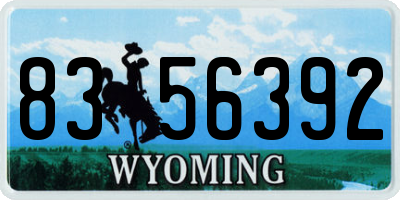 WY license plate 8356392