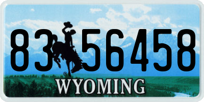 WY license plate 8356458