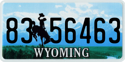 WY license plate 8356463