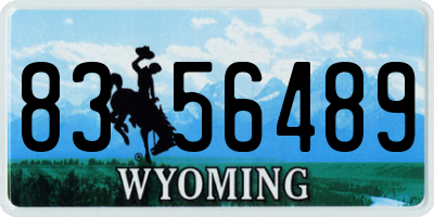 WY license plate 8356489