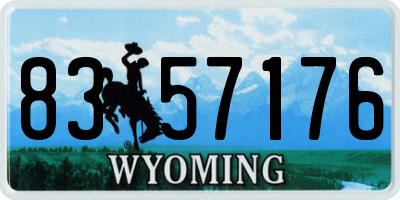 WY license plate 8357176