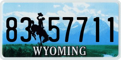 WY license plate 8357711