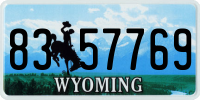 WY license plate 8357769