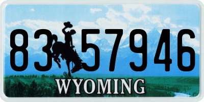 WY license plate 8357946