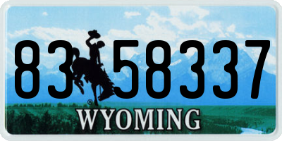 WY license plate 8358337