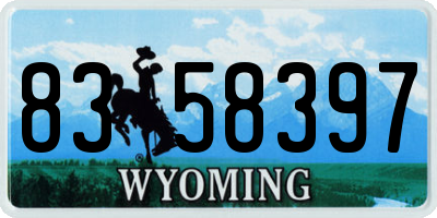 WY license plate 8358397