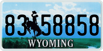 WY license plate 8358858