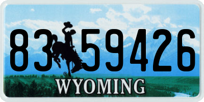 WY license plate 8359426
