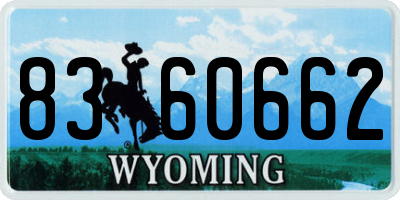 WY license plate 8360662