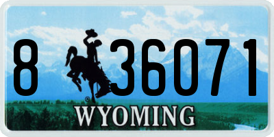 WY license plate 836071