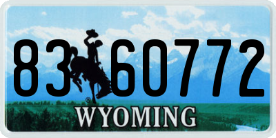 WY license plate 8360772