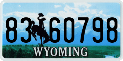 WY license plate 8360798