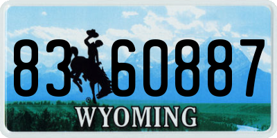 WY license plate 8360887
