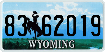 WY license plate 8362019