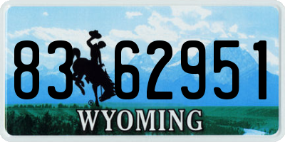 WY license plate 8362951