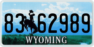 WY license plate 8362989