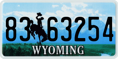 WY license plate 8363254