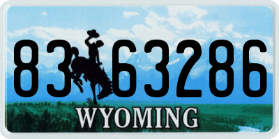WY license plate 8363286