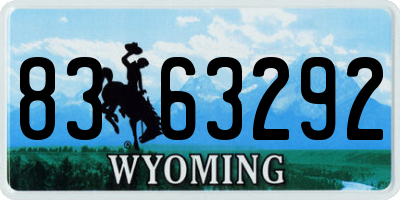 WY license plate 8363292