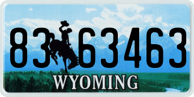 WY license plate 8363463