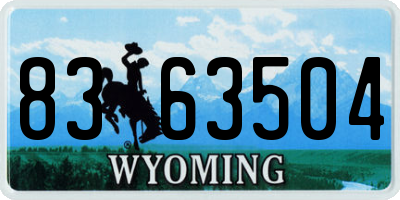 WY license plate 8363504