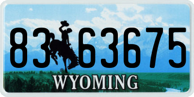 WY license plate 8363675