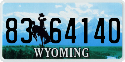 WY license plate 8364140