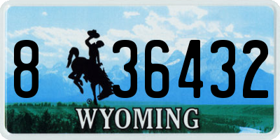 WY license plate 836432