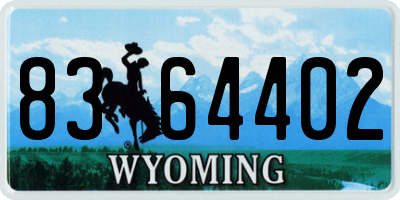 WY license plate 8364402