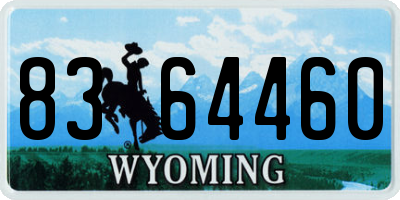 WY license plate 8364460