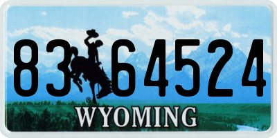 WY license plate 8364524