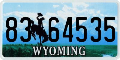 WY license plate 8364535