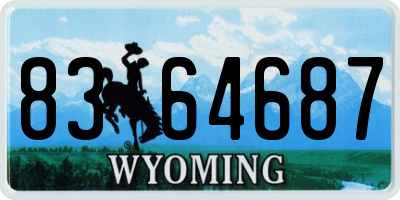 WY license plate 8364687
