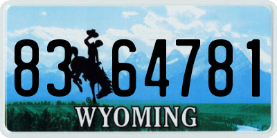 WY license plate 8364781
