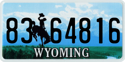 WY license plate 8364816